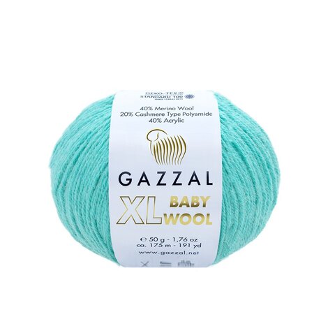 Пряжа Gazzal Baby Wool XL 820 бирюза