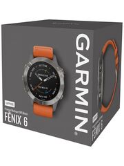 Мультиспортивные часы Garmin Fenix 6 Sapphire Titanium with Ember Orange Band