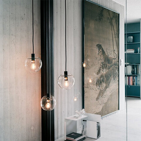Светильник Glass Ball Ceiling Black D35