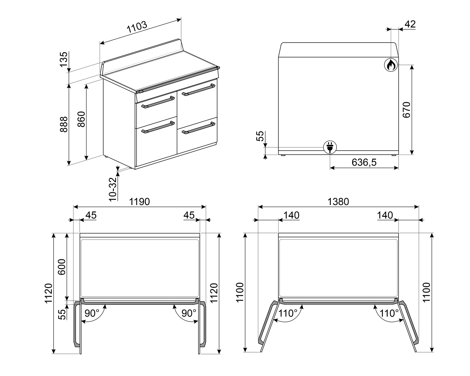 Варочный центр Smeg TR4110X-1 газ+электро – купить по отличной цене в ...