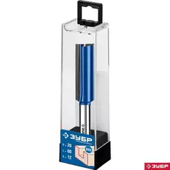 ЗУБР 20 x 60 мм, хвостовик 12 мм, фреза пазовая прямая с нижними подрезателями, Профессионал (28755-20-60)