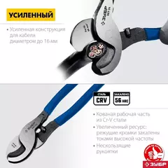 ЗУБР НКУ-24, d 16мм, 240мм, усиленный, кабелерез, Профессионал (23347-25)