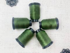 Набор ниток лавсановые 86л, 250 м, 5 шт, тёмный зелёный