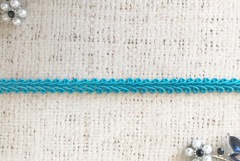 Тесьма Шанель плетеная, ш. 8 мм, бирюза