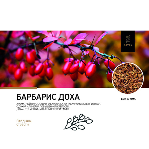 Табак Satyr Barberry dokha (Барбарис) 100г