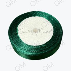 Лента атласная 1,5 см 25 ярдов (темно-зеленая) №073