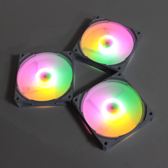 Комплект из 3 вентиляторов TESLA RGB120-LW3, 120мм, 1200rpm, 3-pin+Molex, белый/FRGB, 38CFM, 21дБ, антивибропрокладки (TSL-120-LW3)