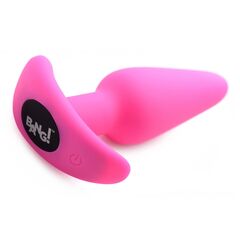 Розовая анальная вибропробка с пультом ДУ 21X Remote Control Vibrating Silicone Butt Plug - 10,4 см. - 