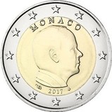 2 Евро Монако 2017 год, Альберт 2. UNC из ролла.