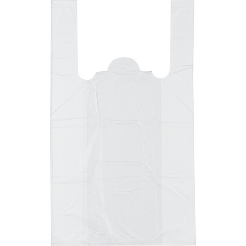 Пакет-майка Знак Качества ПНД белый 12 мкм (25+12x45 см, 100 штук в упаковке)