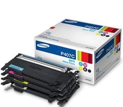 Комплект из 4-х картриджей CMYK Samsung CLT-P407C для Samsung CLP-320, CLP-320n, CLP-325, CLX-3185, CLX-3185N, CLX-3185FN (Ресурс 3х1000 и 1500 стр.)