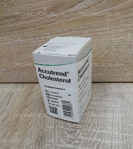 11418262012 Тест-полоски Аккутренд Холестерин (Accutrend Cholesterol) 25шт/уп Roche Diagnostics GmbH, Germany/Рош Диагностика Рус, Германия