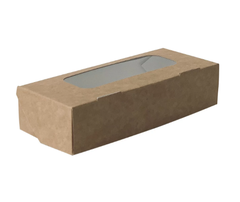 Коробка для кондитерских изделий с окном, 17*7*4 см, двусторонняя