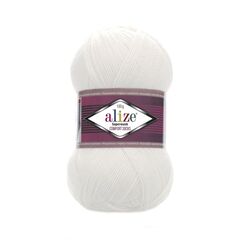 ALIZE "SUPERWASH COMFORT", 75% шерсть, 25% п/а, 100 гр, 420 м, Белый