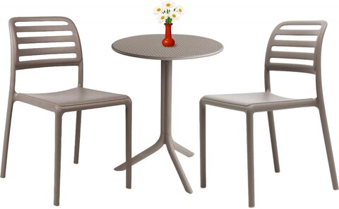 Комплект пластиковой мебели Nardi Step Costa Bistrot, тортора