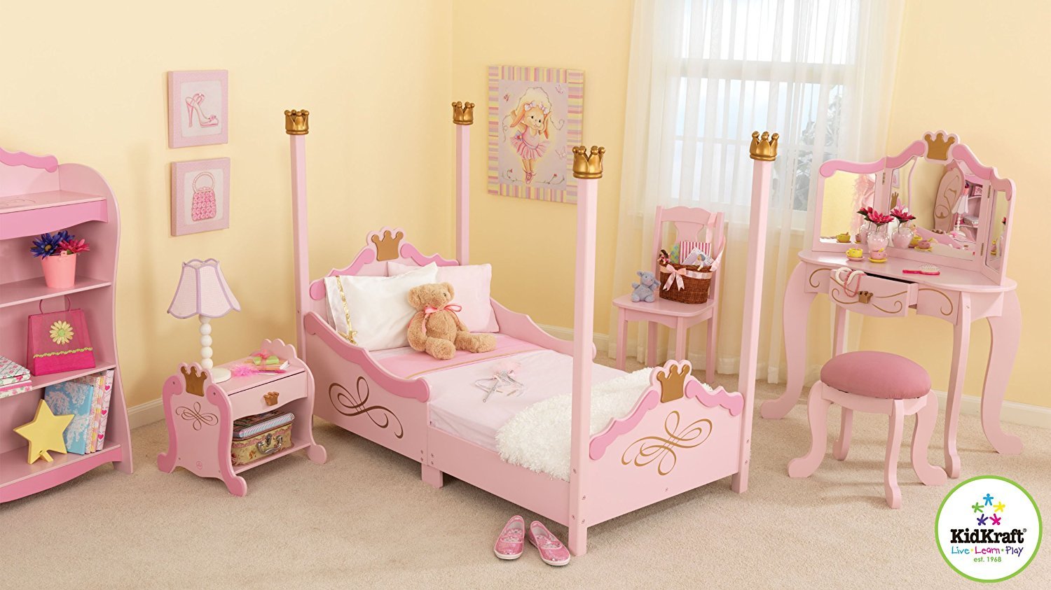 детская розовая кровать для девочки