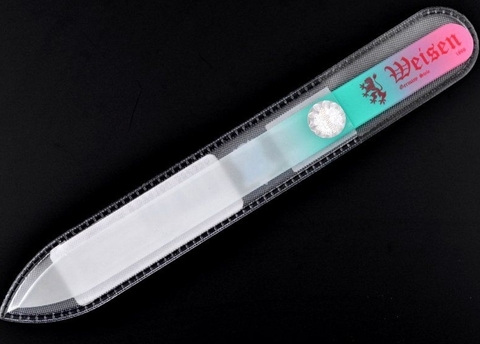 Пилочка cz-222-140 C COLOR стеклянная 2-х сторонняя 140 мм. (Weisen)