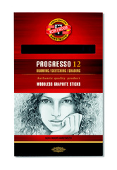 Карандаш цельнографитный в лаке PROGRESSO 8911, 4В