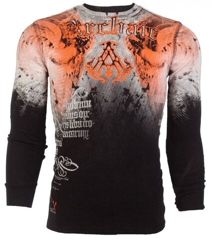 Archaic | Пуловер мужской Nightwatcher Black Orange AM1791BLOR от Affliction перед