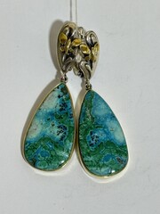 Хризоколла  (серьги из серебра)