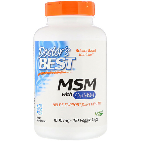 Doctor's Best, МСМ с OptiMSM, 1000 мг, 180 растительных капсул
