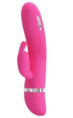 Розовый вибратор Ingram с электростимуляцией - 19,2 см. - 