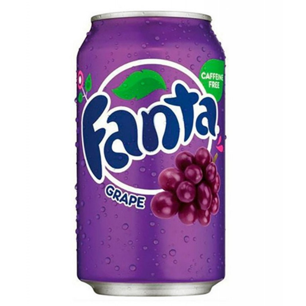 Газированный напиток Fanta Grape со вкусом винограда, 355 мл (США) 00069 –  купить по цене 180 ₽ в интернет-магазине ohmygeek.ru