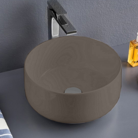 ArtCeram Cognac COL004 40 00 Раковина, Artceram, Cognac, ширина, мм-350, глубина, мм-350, высота, мм-160, тип установки-накладной (настольный), отверстия для смесителя-отсутствуют, без декора, материал-керамика, цвет-brown tortora