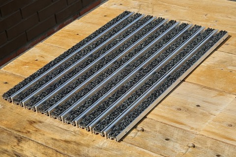 Придверная решетка Gidrolica Step – текстиль + скребок, 390×590 мм