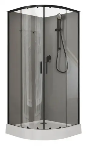 Aquanet 267257 Passion EVO R 90 Душ. кабина 1/4 круга, 900х900 BLACK 2 Набор (267257)