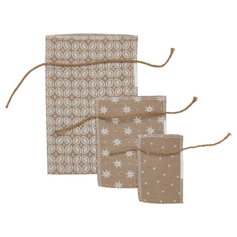 Набор подарочных пакетов Vintertid, 3 шт, текстиль, джут