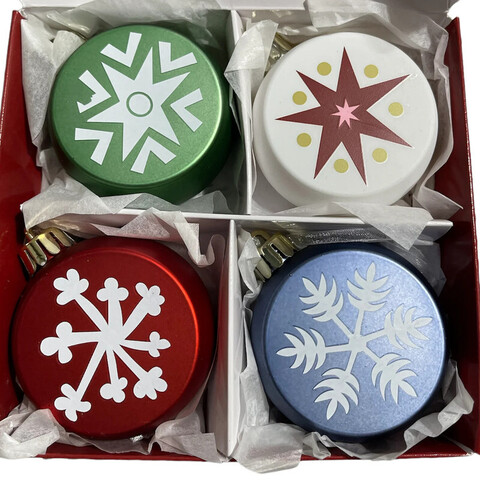 Набор ёлочных украшений Vintertid, 4 шт, 6 см, пластик, разноцветный