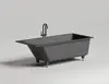 Salini 104823M Salini CASCATA KIT Встраиваемая ванна с прямоугольной чашей 1698х747х600 мм, донный клапан "Click-Clack" белый, сифон, ножки, S-Stone, белый матовый