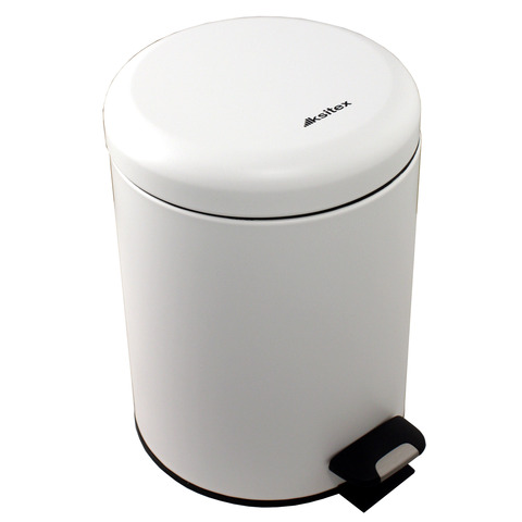Ksitex BGR-5W урна с педалью,микролифт,белая, 5л.
