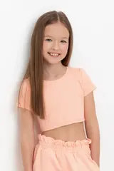 фуфайка  для девочки  КР 302049/персиковый жемчуг к463