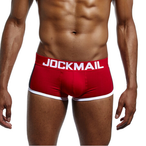 Мужские трусы боксеры красные с push up JOCKMAIL JM6030-8