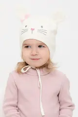 шапка  для девочки  КВ 20375/молочный