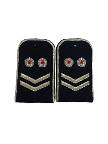 Погоны Метрополитена вышитые синие (2 лычки 2 звезды)