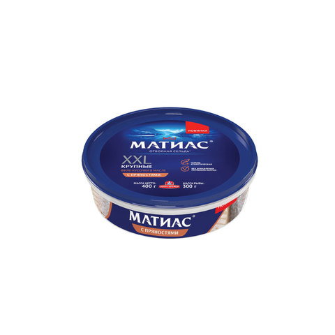 Филе Сельди Матиас XXL слабосоленая филе в масле с пряностями 400 г, шт