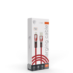 Кабель для зарядки BY Графика Micro USB, 1м, QC3.0, красный