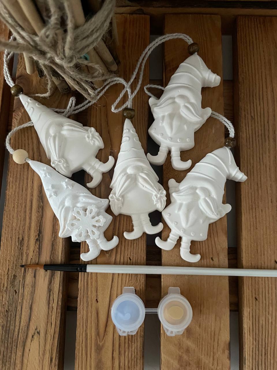 Набор. Гномы-сказочники. Фигурки для росписи. Подвески GN-306