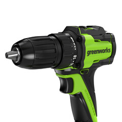 Дрель-шуруповерт Greenworks DD345K2 24V (27/45Нм) аккумуляторная, c АКБ 2×2 А/ч и ЗУ