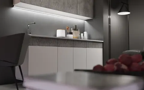 Кухня Оливия NEW 2,0м (490) (Белый глянец холодный/Мрамор глянец, Белый (Антарес))