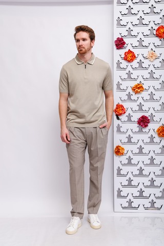 CC Collection by CORNELIANI Поло из хлопкового трикотажа на молнии