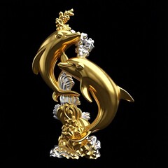 Силиконовый молд № 515 Дельфины