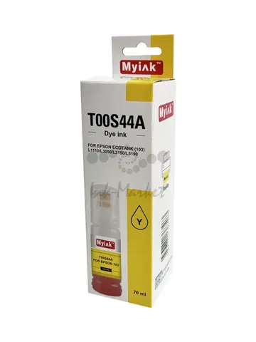 Чернила Myink желтые для EPSON EcoTank (T00S44A) L1110/L3050, L3150/L5190 - 70мл, yellow, Dye