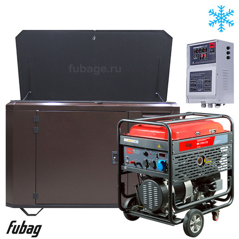 Электростанция в зимнем ультра тихом кожухе с блоком АВР Fubag BS 17000 A ES/1700SSW RAL 8019