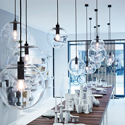 Светильник Glass Ball Ceiling Black D35