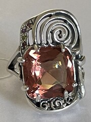 Диона-султанит (кольцо из серебра)
