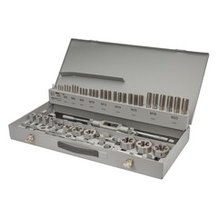 Набор метчиков и плашек M3 -M20 HSS-G 56пр H-Tools 08331040